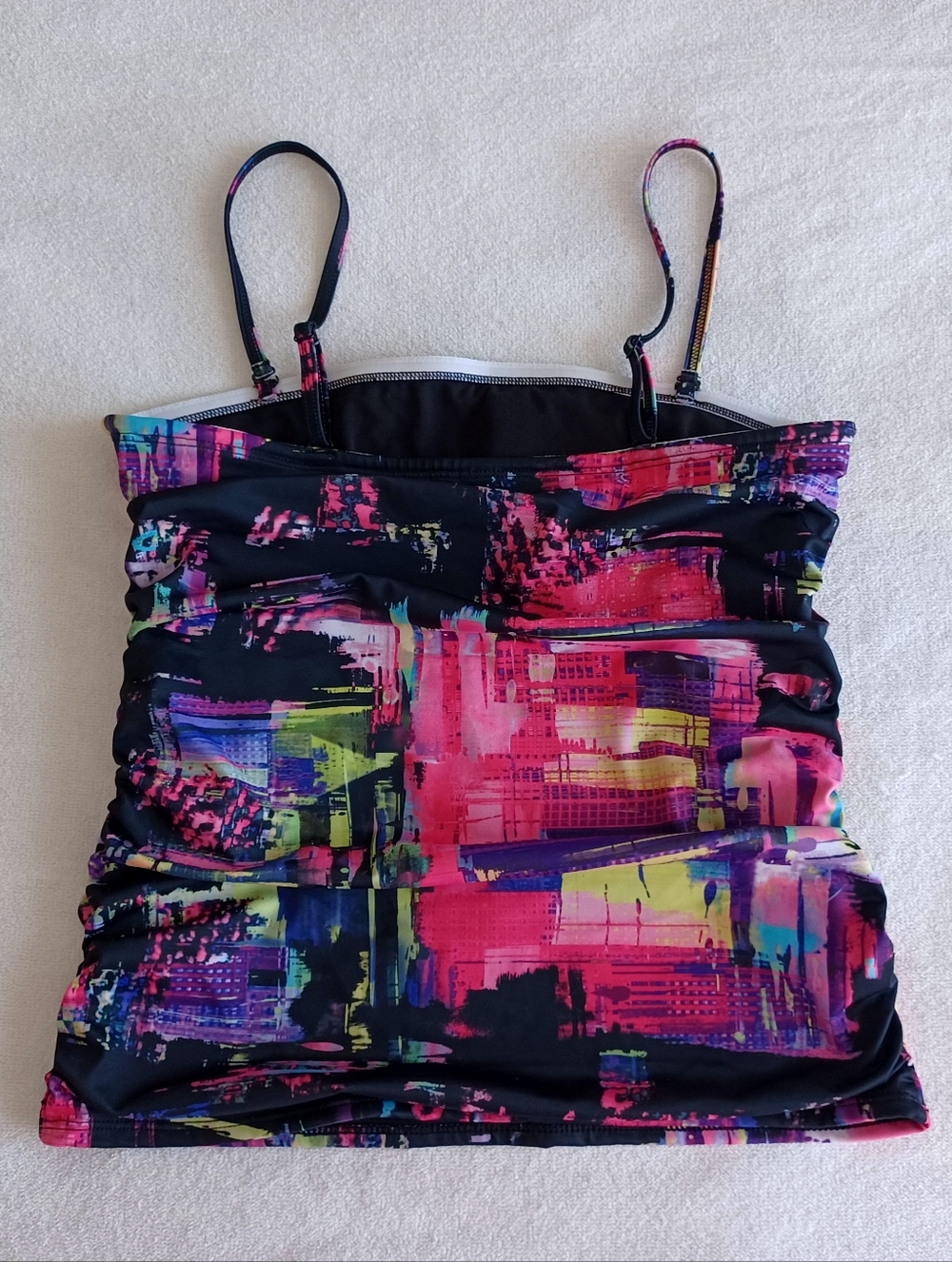 VENUS Abstract Multi-Color Print Tankini Top, Size 8-10 - Picture 4 of 10